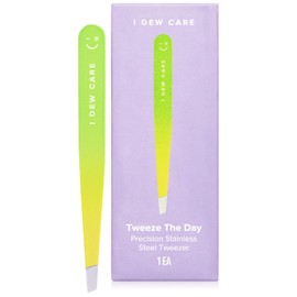 I Dew Care Tweezer - Tweeze The Day | Precision Stainless Steel, Professional Hair Beauty Tool, 1 Count