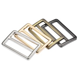 sourcing map 38.6mm(1.52") Flat Metal Slide Strap Adjustable Buckle 4 Colors 4pcs