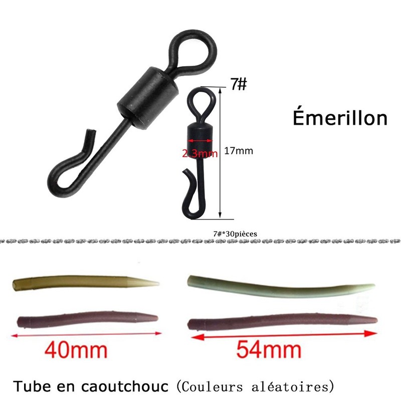 JSHANMEI 120pcs/box Carp Fishing Tackle Kit Bundle Safety Leader-Clips Quick