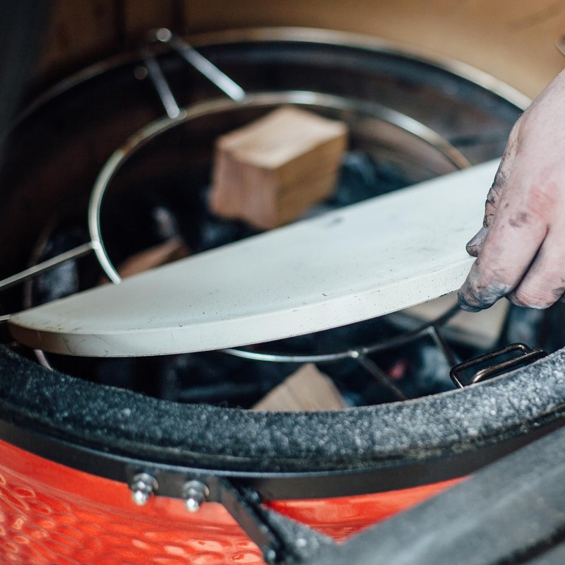 Kamado Joe Indirect Cooking Half-Moon Ceramic Heat Deflector Plates for