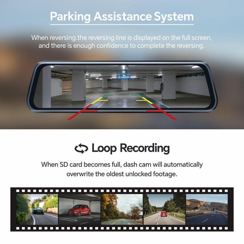 4K Car DVR, Car Rear View Mirror DVR, Car Rear