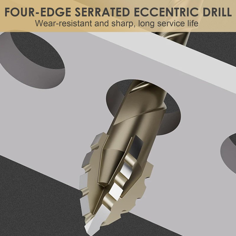 12-Piece Four Flute Sawtooth Eccentric Drill Bit Serrated Eccentric Drill