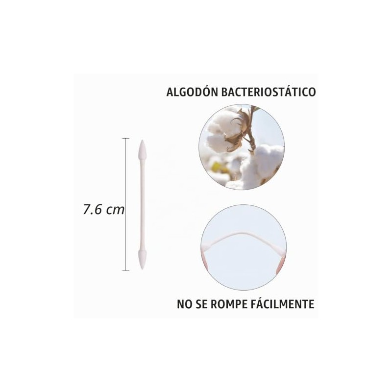 Hisopos de algodón 800 piezas, puntas de doble precisión con