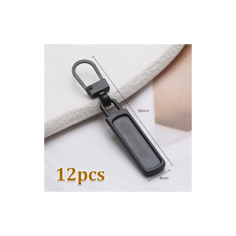 Spare Zipper Pull, Metal Zipper Tabs, 12 Pcs Replacement Zippers