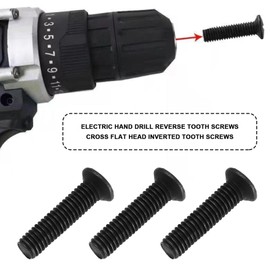 SG Store Pack of 5 M6 x 25 mm Drill Chuck Shaft Adapter Screw, Carbon Steel Mounting Screw, Left Thread for UNF Drill Chuck Shaft Adapter, Black