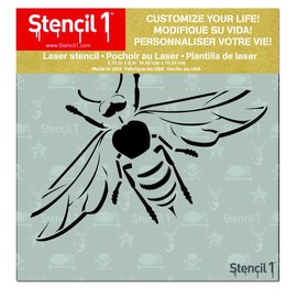 Bee Detail Stencil 5.75" x 6" - Durable Quality Reusable Stencils for Painting - Create Stencil Crafts and Decor - Decor on Walls Fabric & Furniture Recyclable Art Craft