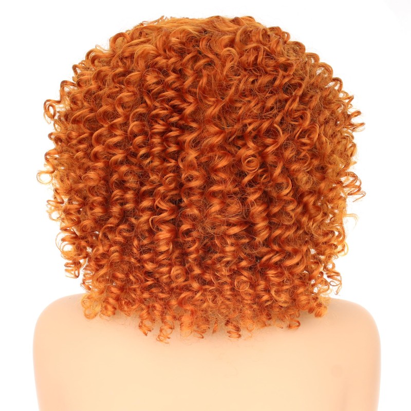 PORSMEER Pelucas Afro Rizadas De 35 Cm Para Mujer, Cortas,