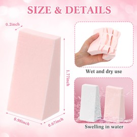TecUnite 100 Pieces Cosmetic Sponges Latex Makeup Foam Wedges Foundation Beauty Tools(Pink,White)