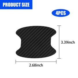 4 PCS Car Door Handle Sticker, Carbon Fiber Car Door Handle Cover Anti Scratch Car Stickers, Universal Car Door Handle Protective Film, Suitable for Cars, Trucks, SUVs (Black)