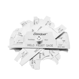 Dasqua Fillet Weld Gauge Set (7Pcs) - 304 Stainless Steel Weld Inspection Tool for Welding, Automotive & Pressure Vessels | Dual Scale 1/8"-1" & 3.2-25.4mm