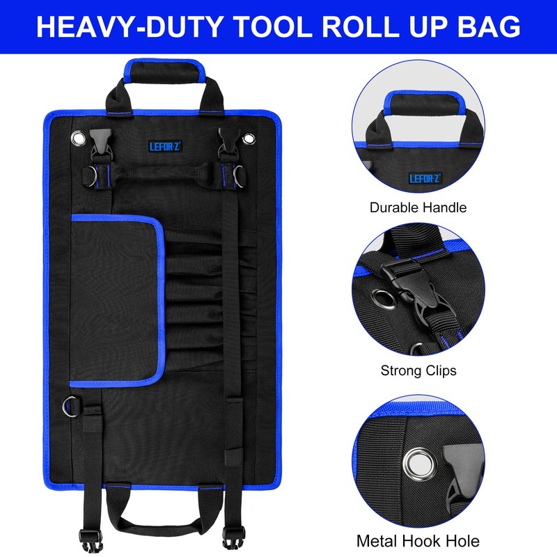 Tool Bag,Large Roll Up Tool Bag Organizer,13 Pockets Tool Roll