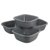 Dynko Plastic Square Washing-Up Tray, Grey, Pack of 4