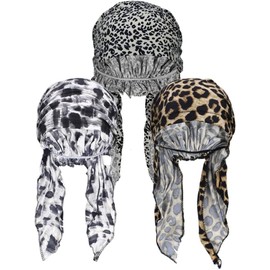 Scott Edward Turbantes elásticos de 3/6 Piezas para Mujer Africano Nudos diseño de impresión pañuelo para la Cabeza en la Playa turbante suave plisado para la cabeza