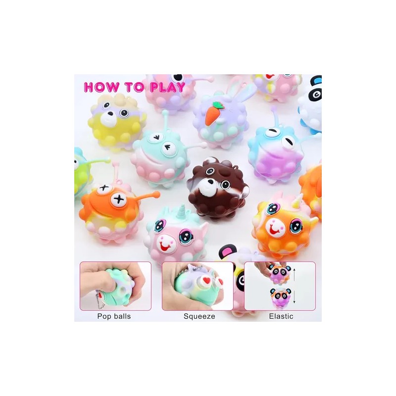 18 Pack Animal Pop Balls Party Favors For Kids,3d Pop