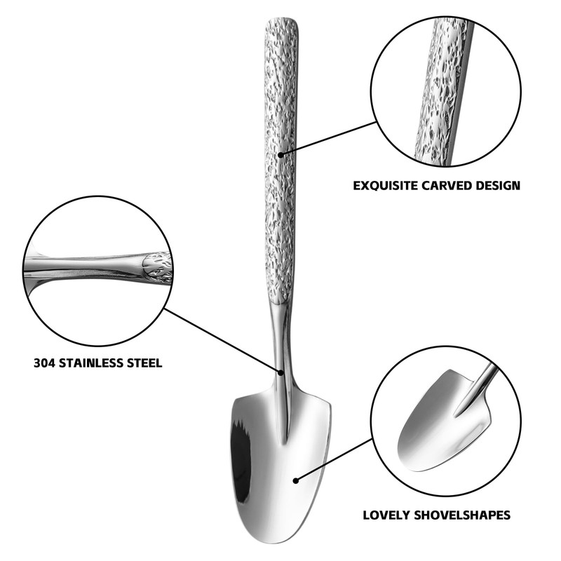 Dessert Spoons Set of 6 Stainless Steel Ice Cream Spoons