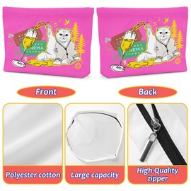 Cat Gifts for Cat Lovers Cute Cat Makeup Bag Inspired Music Lover Gifts Fan Singer Merch Friendship Gifts for Women Cat Mom Cat Lady Soul Sister BFF Birthday Mothers Day Christmas Cosmetic Bag