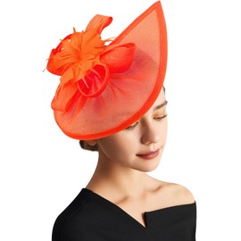 DRESHOW Women Fascinator Hats Tea Party Hat Vintage Pillbox Hat Headband for Cocktail