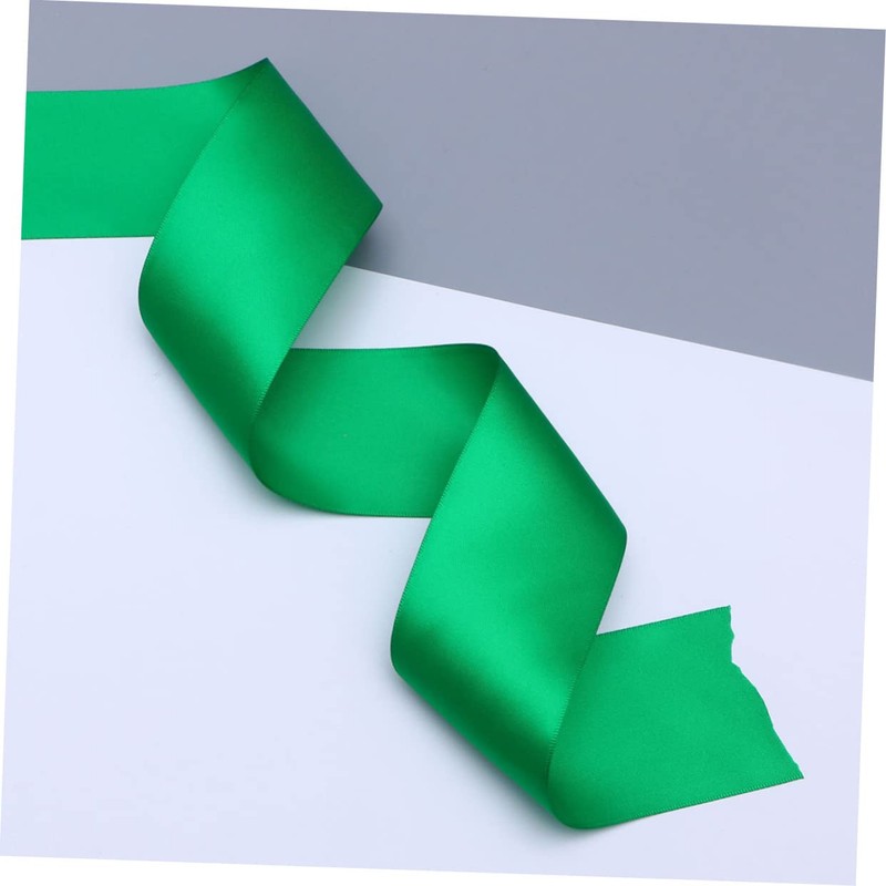 TEHAUX 1Roll Double Sided Satin Ribbon Green for Wedding Decorations