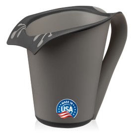 FRESH FROG - Plastic Bath Cup (800ml, 27 fl Ounce) Waterfall Rinser, Made in USA (Grey)