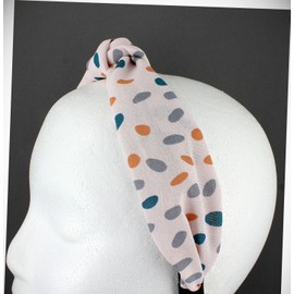 Perfect Hairstyle with Our Hair Accessories - Pink Polka Dot T Knot Headband Fabric Covered Band Grip Teeth Teal Grey Fashionable Hair Accessory Hair Jewelry Accessories for Lady Women