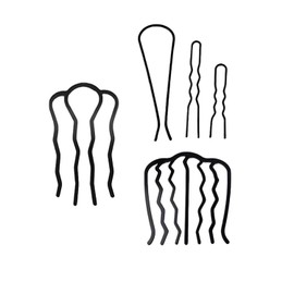 Roczential夜会巻きコーム 髪留め やかいまき コーム ヘアアレンジスティック 5枚セット シンプルデザイン 黒色 ヘアアクセサリー 髪飾り まとめ髪 盛り髪 お団子 結婚式 卒業式 入学式 パーティーに最適