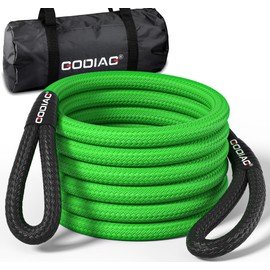 GODIAG 1"×30ft Kinetic Recovery Rope Recovery Tow Strap (46500lbs) Heavy Duty Energy Rope 30% Elasticity Off-Road Power Strap for Truck Jeep Car ATV UTV Tractor