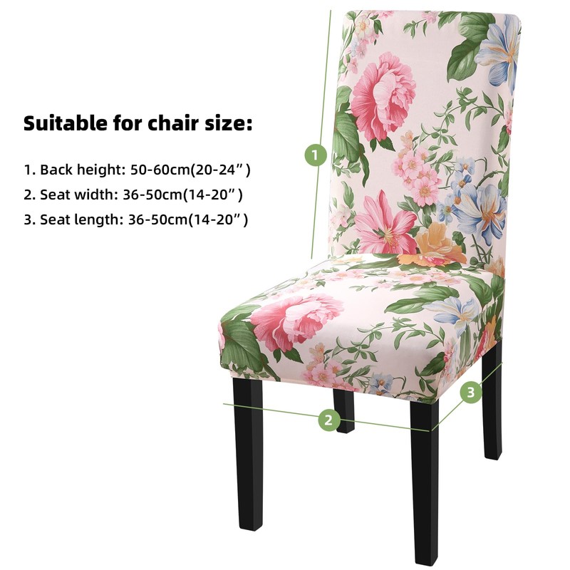 Fuloon Chair Covers for Dining Room 4 Pack, Printed Stretch