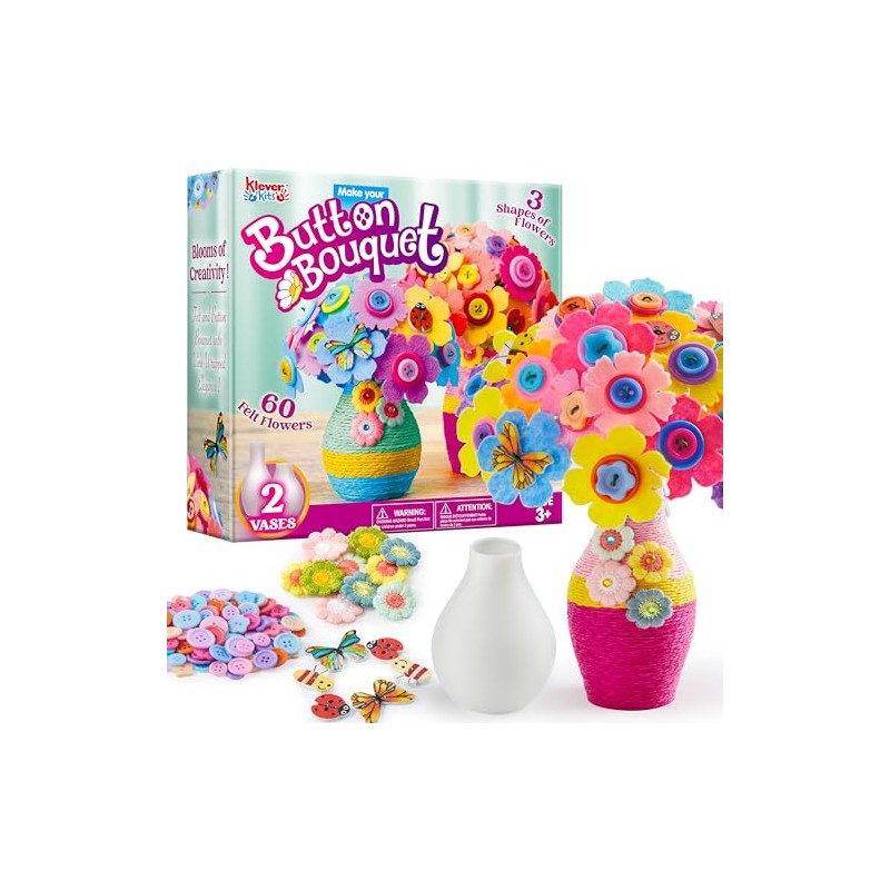 Klever Kits - Artesanía de flores con 2 jarrones, haz