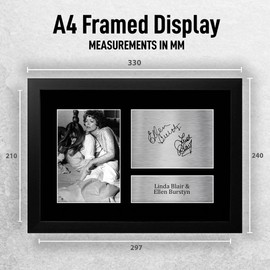 HWC Trading FR A4 Linda Blair & Ellen Burstyn The Exorcist Gifts Printed Signed Autograph Picture for Movie Memorabilia Fans - A4 Framed