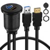 BATIGE USB 3.0 HDMI Car Mount Flush USB Port Cable,