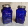 Ritadeshop Depression Style Glass Salt and Pepper Shakers (Cobalt Blue)