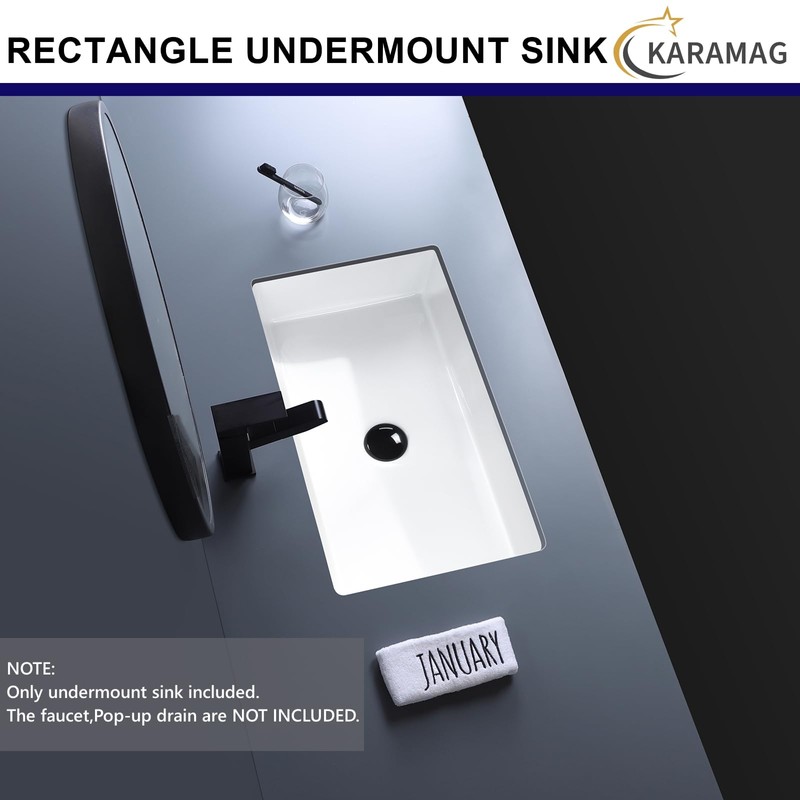 22 Inch Undermount Bathroom Sink Rectangle Undermount Sink White Ceramic