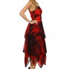 Sakkas 902 Annabella Corset Bodice Handkerchief Hem Dress - Black/Red