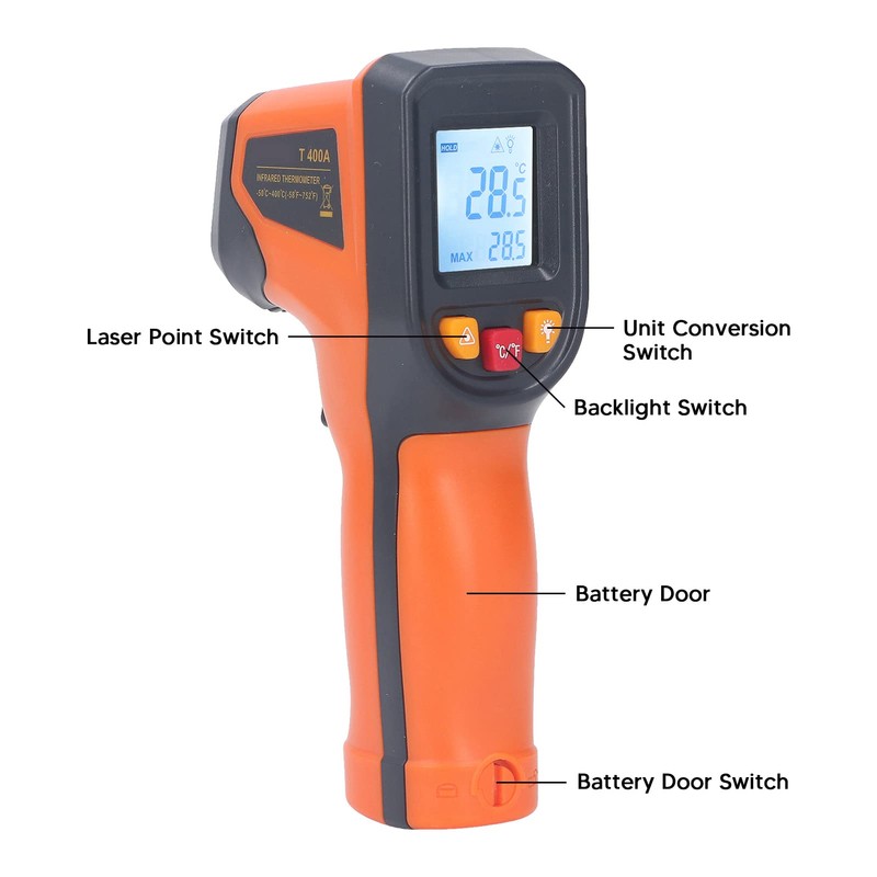 Kitchen Infrared Thermometer, Digital Display Handheld Temperature Measuring Gun for