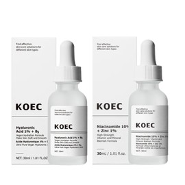 Face Serum Skincare Set, Niacinamide 10% + Zinc 1% Serum, Hyaluronic Acid Serum 2% +B5, Face Serum Women, Pore Reducing, Intensive Moisturising, 30 ml (Pack of 2)