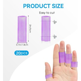 Mcvcoyh Mcvcoyh 20 Pieces Finger Protectors, Clear Finger Cots, Gel Finger Sleeves to Protect Fingertips, Hand Eczema