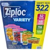 Ziploc Seal Top Bags Variety Pack Gallon Quart Sandwich Snack