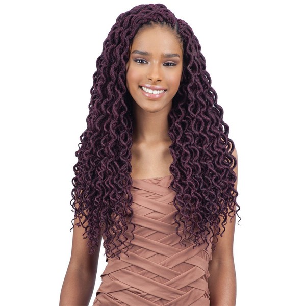 FreeTress 2X Soft Curly Lite Faux Loc Crochet Synthetic Braiding Hair (18", 1B)