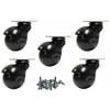 Ball Casters Black 2 Inch, Black Hooded, 360 Degree Swivel