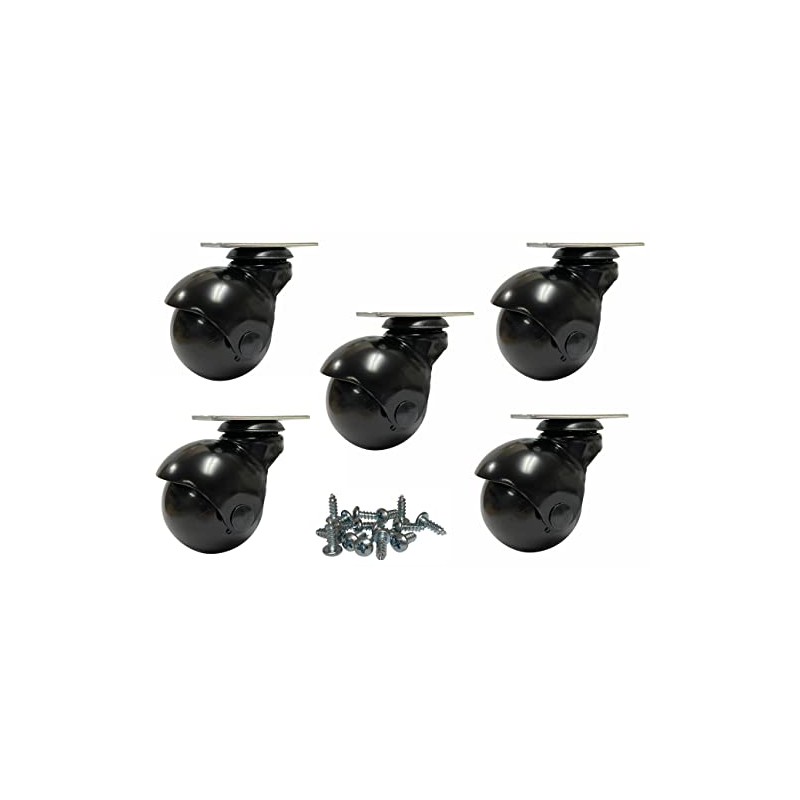 Ball Casters Black 2 Inch, Black Hooded, 360 Degree Swivel