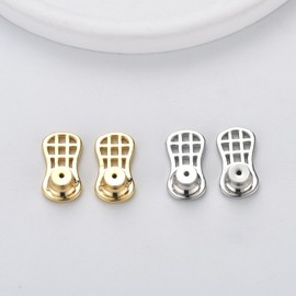 AKRUWELRY Earring Backs for Droopy Ears, 4pcs Sturdy Tiny Waist Shape Earring Lifter Backs for Heavy Earring Flat Earring Backings for Studs Locking Picered Earring Backers, Mixed Color
