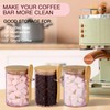 3 Set Pink Sugar Jars with Bamboo Lid and Spoon
