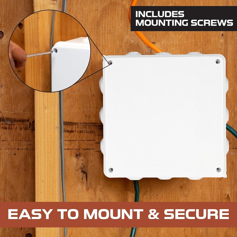 Electrical Junction Box 200x200x80mm IP65 Weatherproof Pre Drilled Electrical Enclosure