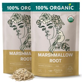 Organic Marshmallow Root (2 Pack) – All-Natural, Pure Herbal Tea for Soothing Throat & Digestive Health
