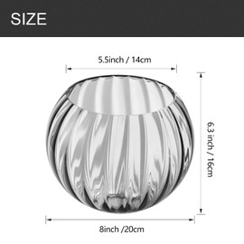 Clear Glass Shade,Replacement Globe & Cover for Lighting Fixture, 8" Diameter, Replacement with 1.65 Inch Fitter for Wall Lamps Chandeliers or Ceiling Light (2, 8Inch - Gray Glass)