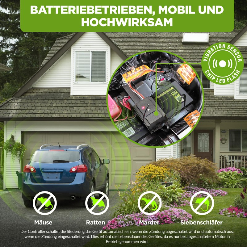 ISOTRONIC ISOTRONIC 3in1 Marderabwehr Blitz | mit Hochspannung, Blitzlichtfunktion, Hochfrequenz