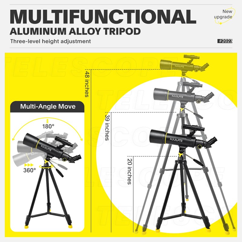 Telescope, 70mm Aperture 400mm AZ Mount Astronomical Refracting Telescopes (20x-200x)