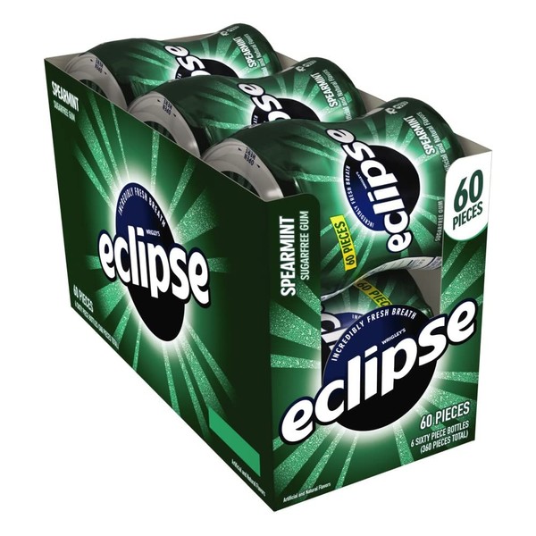 Eclipse Spearmint Sugarfree Gum, 60 Count (Pack of 6)