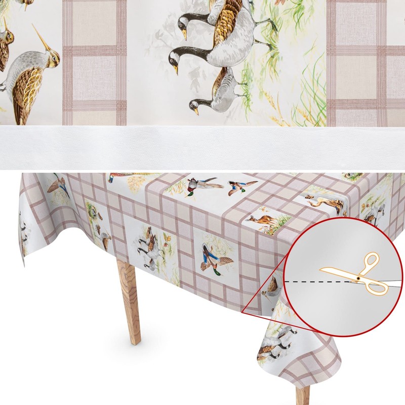 Washable Oilcloth Tablecloth 120 x 140 cm Cut Edge Hunting