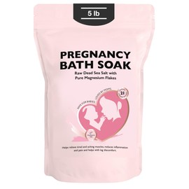 Aromasong Dead Sea Pregnancy Bath Soak 5 LB - Unscented Pure Magnesium Flakes & Minerals - Pregnancy & Postpartum Muscle Aches & Leg Discomfort - Better Absorbs Than Epsom Salt (Packaging May Vary)